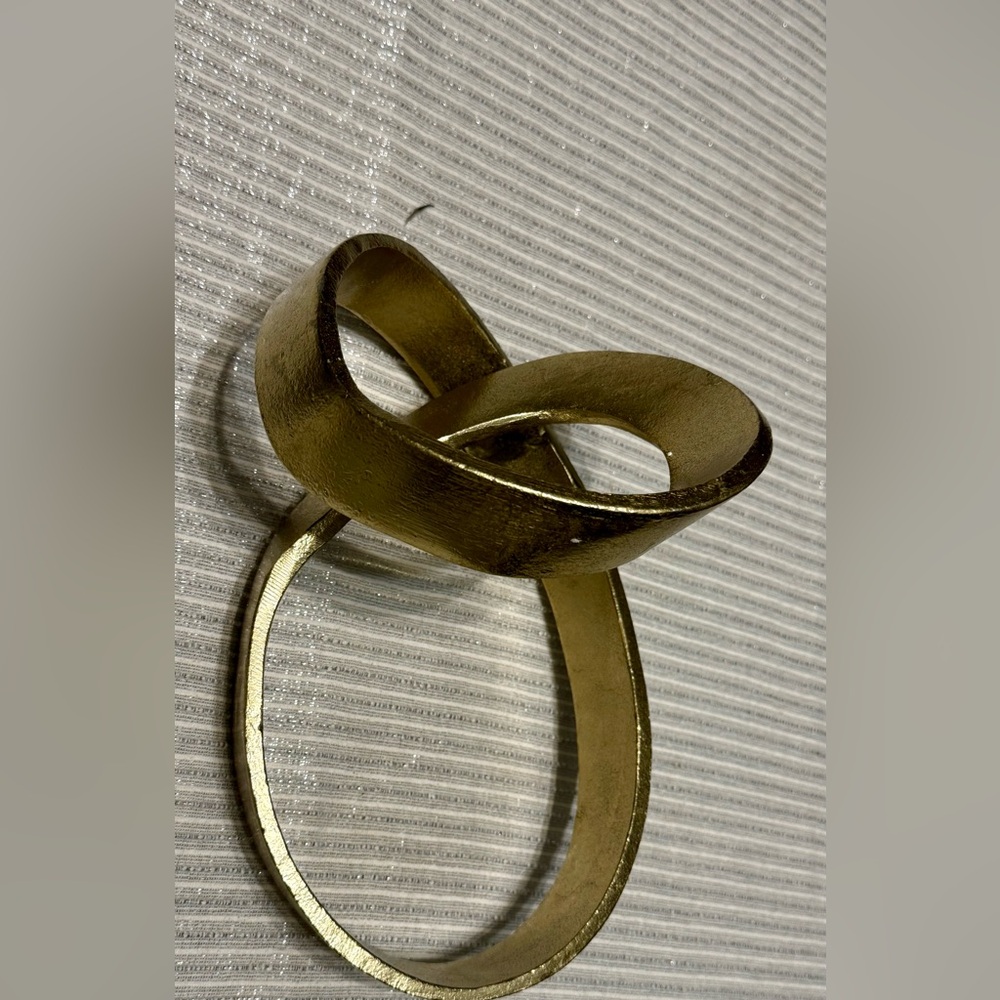 Metal Gold Colored Iron Ribbon Knot Art Sculpture Mid Century Modern - Picture 6 of 9